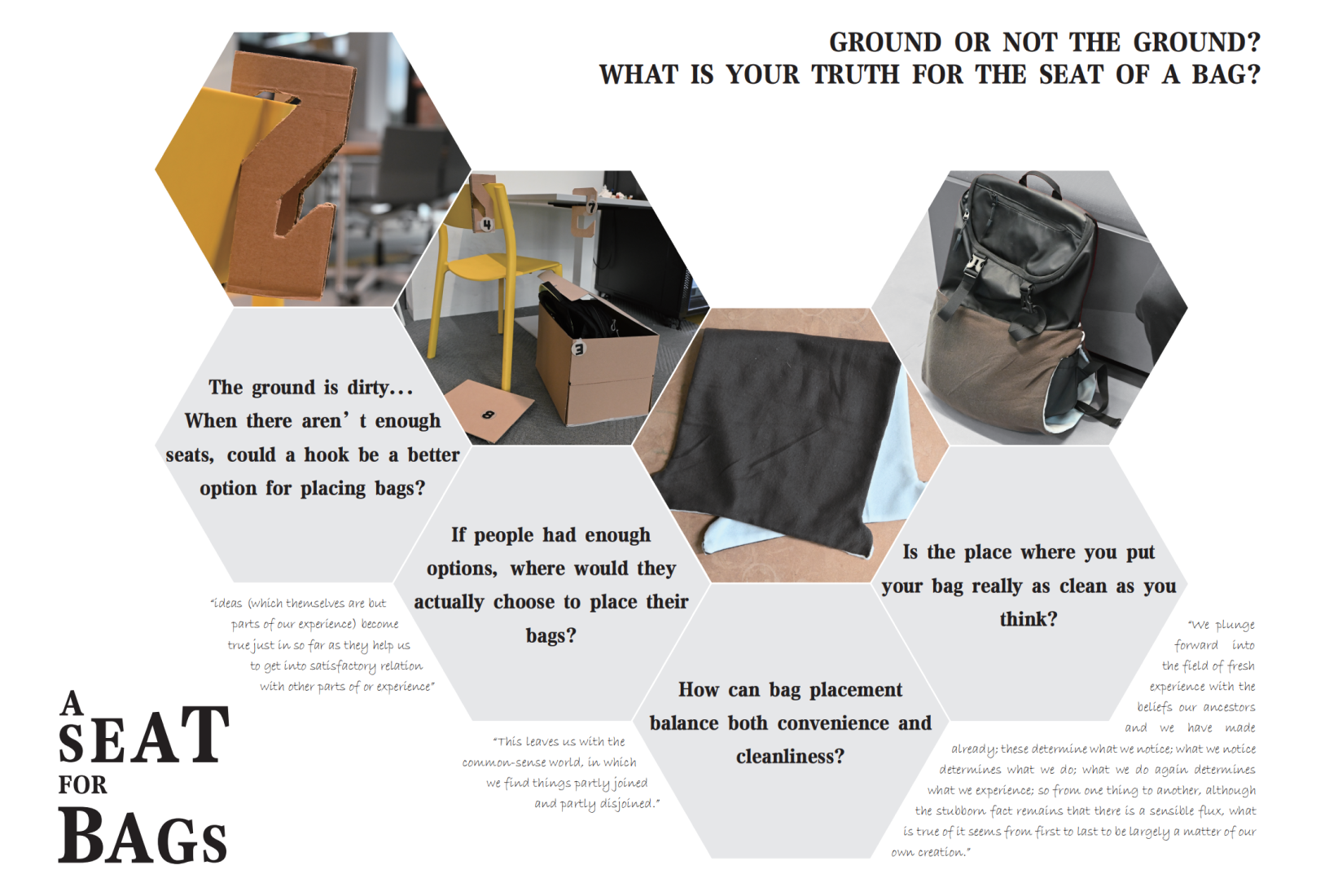 A seat for bags